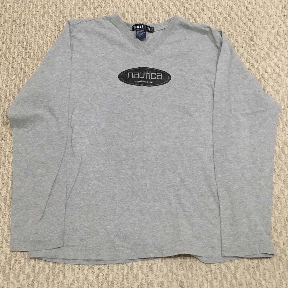 Nautica Women V-Neck tee ( Grey)